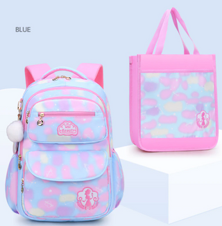 Buy blue-small-bookbag-and-handbag 2 Size Cute Girls School Bags with Handbag