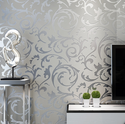 Grey 3D Victorian Damask Embossed Wallpaper