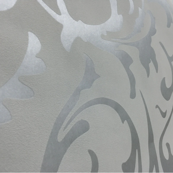 Grey 3D Victorian Damask Embossed Wallpaper